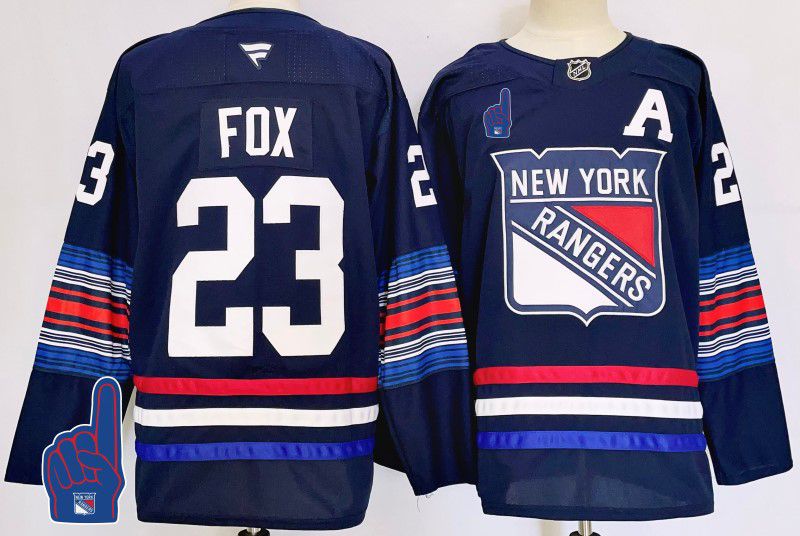 Men New York Rangers #23 Fox Blue Fanatics 2025 NHL Jersey style 5
